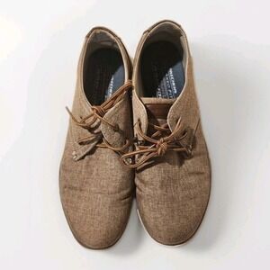 Skechers Relaxed Fit Memory Foam Brown‎ Canvas Oxford Casual Shoes Size 11